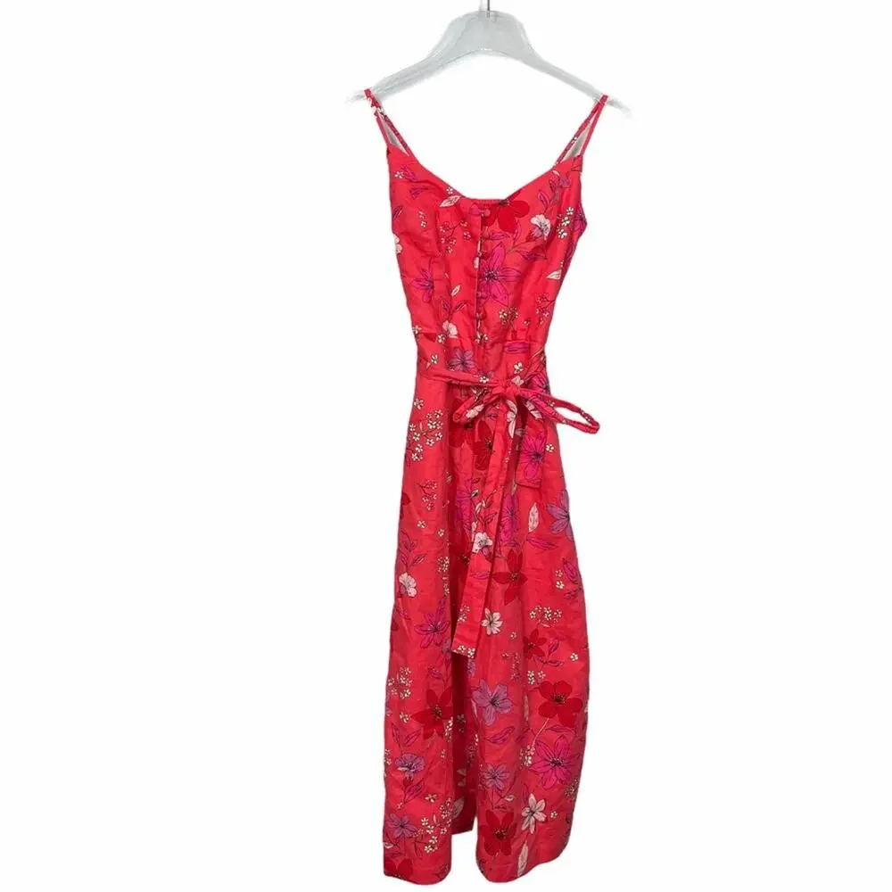 Banana Republic Floral Linen Blend Jumpsuit Size 2 NWOT